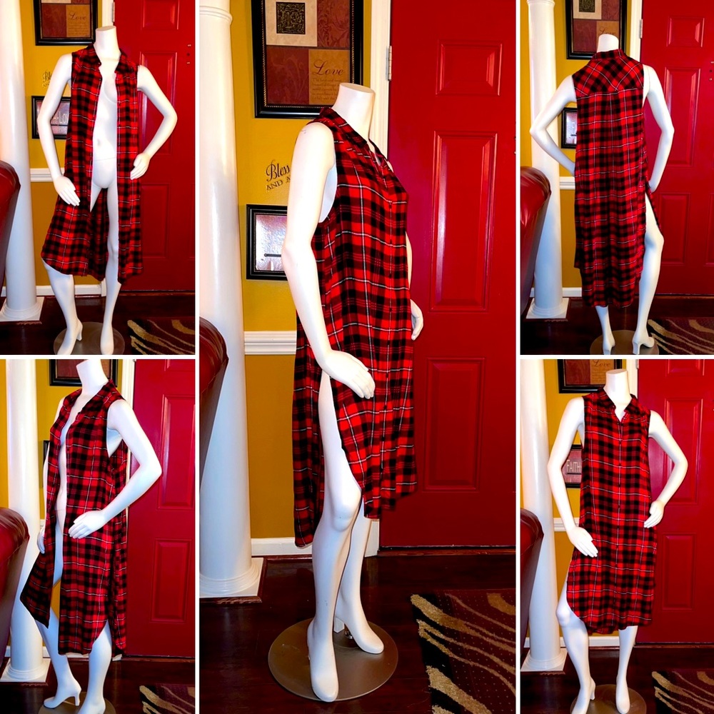 Maxi Plaid Top